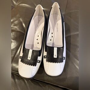Walter Genuin Black & White Fringe Loafers